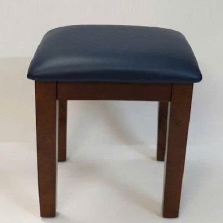 Victoria Oak : Ghế Đôn Gỗ Sồi Mặt Nệm - Da Pu Đen